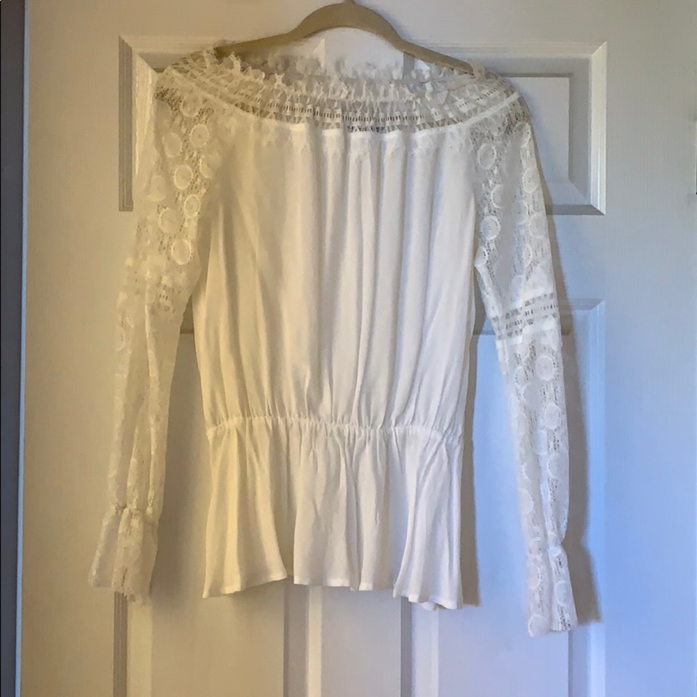 White lace long sleeve blouse from Kittenish